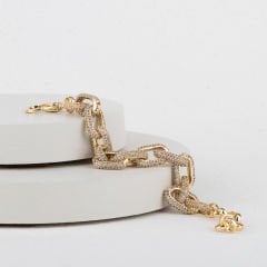 Zirkon Taslı Halat Bileklik 21 cm