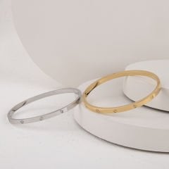 Çelik Taslı Kelepce Bileklik 17 cm