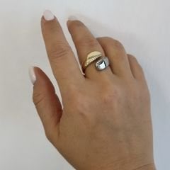 Özel Seri Zirkon Taşlı Damla Yüzük (ayarlı)