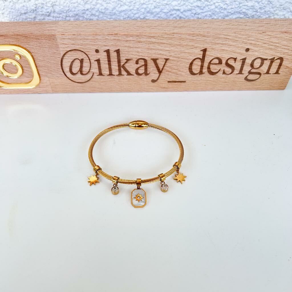 Çelik Sedefli Charmlı kelepçe 18cm