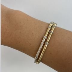 Özel Seri Zirkon Taşlı 2'li Kelepçe 17cm Gold