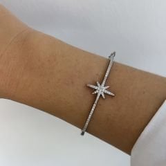 Özel Seri Zirkon Taşlı Kutup Yıldızlı Kelepçe 17cm