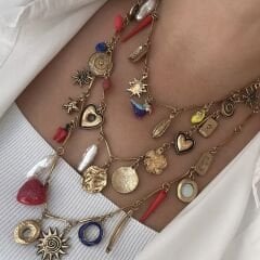 Özel Seri 3'lü Renkli Charmlı Kolye