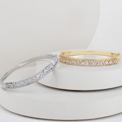 İthal Zirkon Baget Taşlı Kelepçe 17 cm