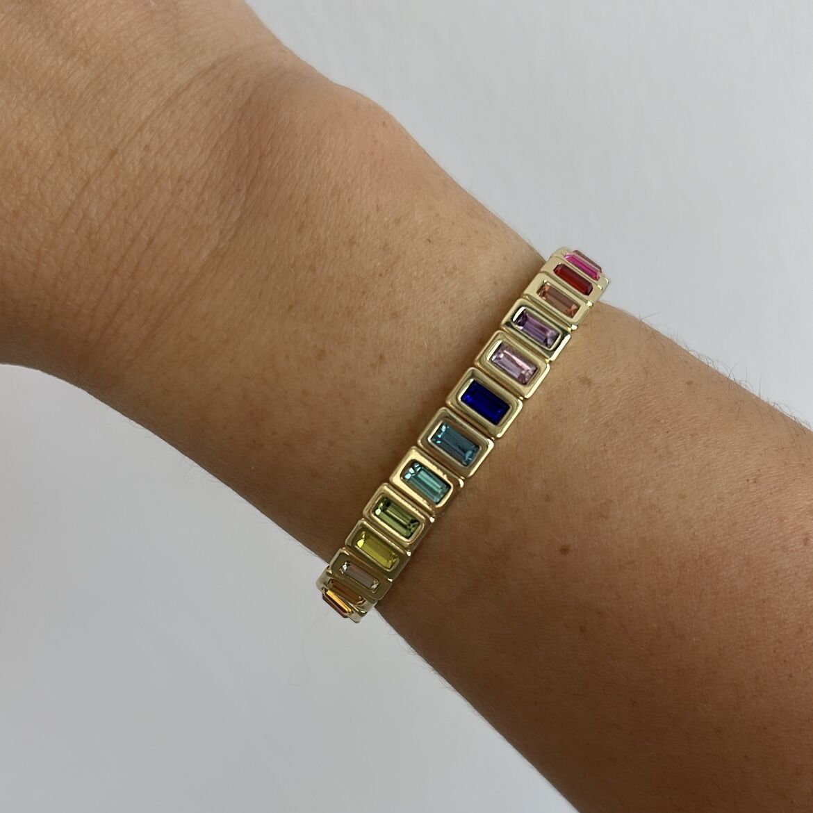 Özel Seri Renkli Baget Taşlı Lastikli Bileklik