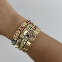 Özel Seri Renkli Baget Taşlı Lastikli Bileklik