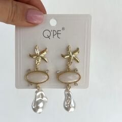 Özel Seri İncili Deniz Yıldızlı Küpe