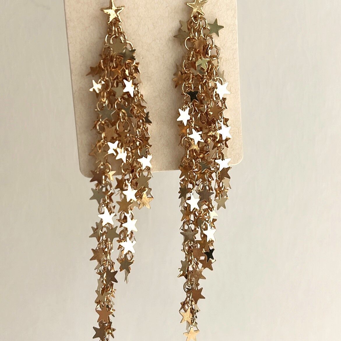 Özel Seri Gold Yıldızlı Küpe 12 cm
