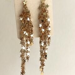 Özel Seri Gold Yıldızlı Küpe 12 cm