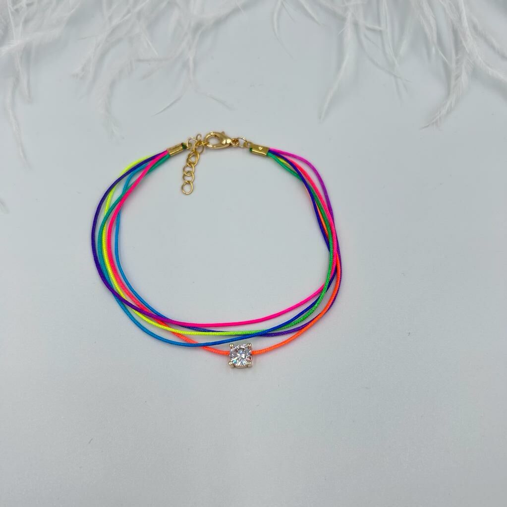 Neon İpli Tek Taş Halhal