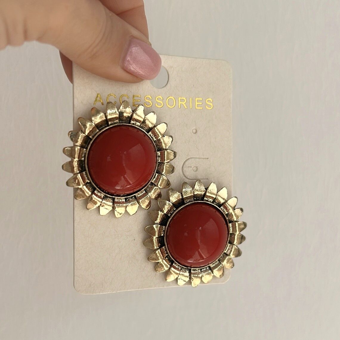 Özel Seri Kırmızı Daire Küpe 4 cm