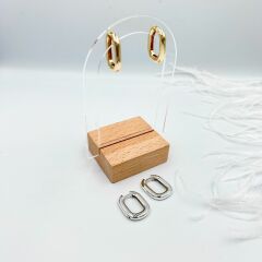 Özel Seri Oval Küpe 2cm