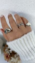 Özel Seri Plaka Kalp Yüzük (AYARLI)