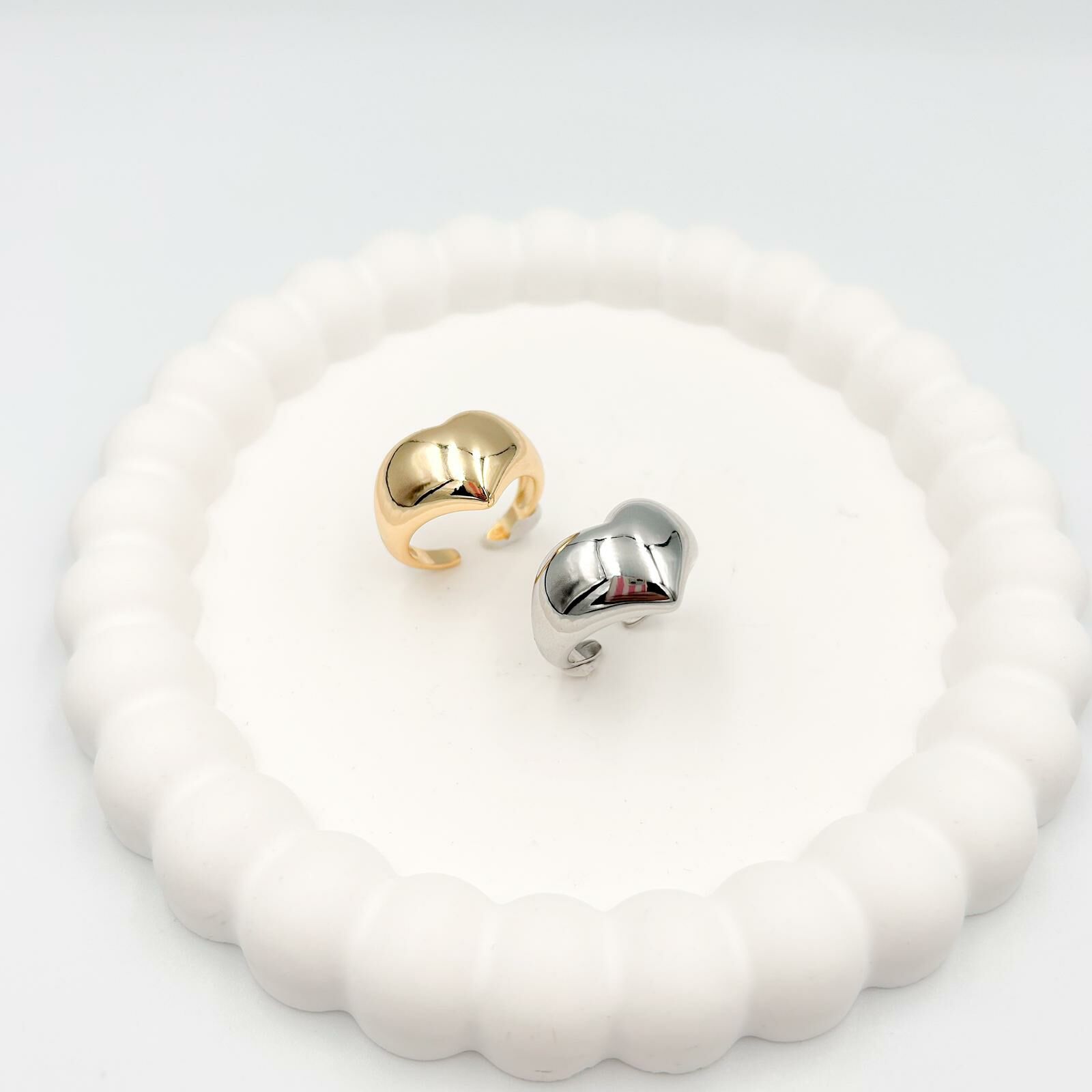 Özel Seri Plaka Kalp Yüzük (AYARLI)