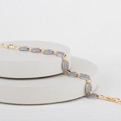 Özel Seri Zirkon Taşlı Düğme Bileklik 19cm