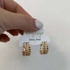 Vip Seri Kıvrımlı Oval Halka Küpe 2cm