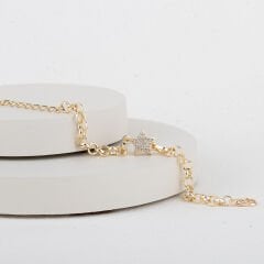 Özel Seri Zirkon Taşlı Yıldızlı Bileklik 20cm