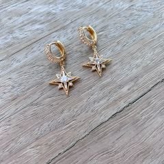 Vip Seri  Zirkon Taşlı Kutup Yıldızı Küpe