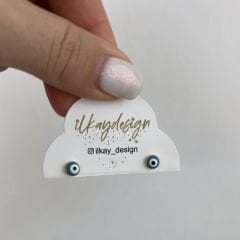 Vip Seri Nazar Boncuklu Küpe 4mm