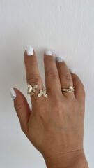 Vip Seri Baget Taşlı İncili Yüzük (ayarlı)