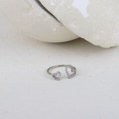 Özel Seri Zirkon Taşlı Klapli Yüzük (AYARLI)