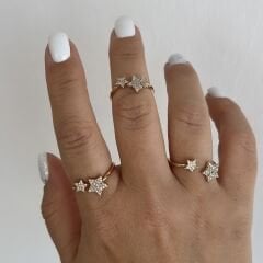 Vip Seri Rose Yıldızlı Yüzük (ayarlı)