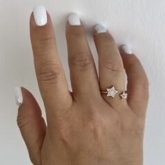 Vip Seri Rose Yıldızlı Yüzük (ayarlı)