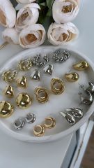 Özel Seri Plaka Kalp Küpe 1,5cm