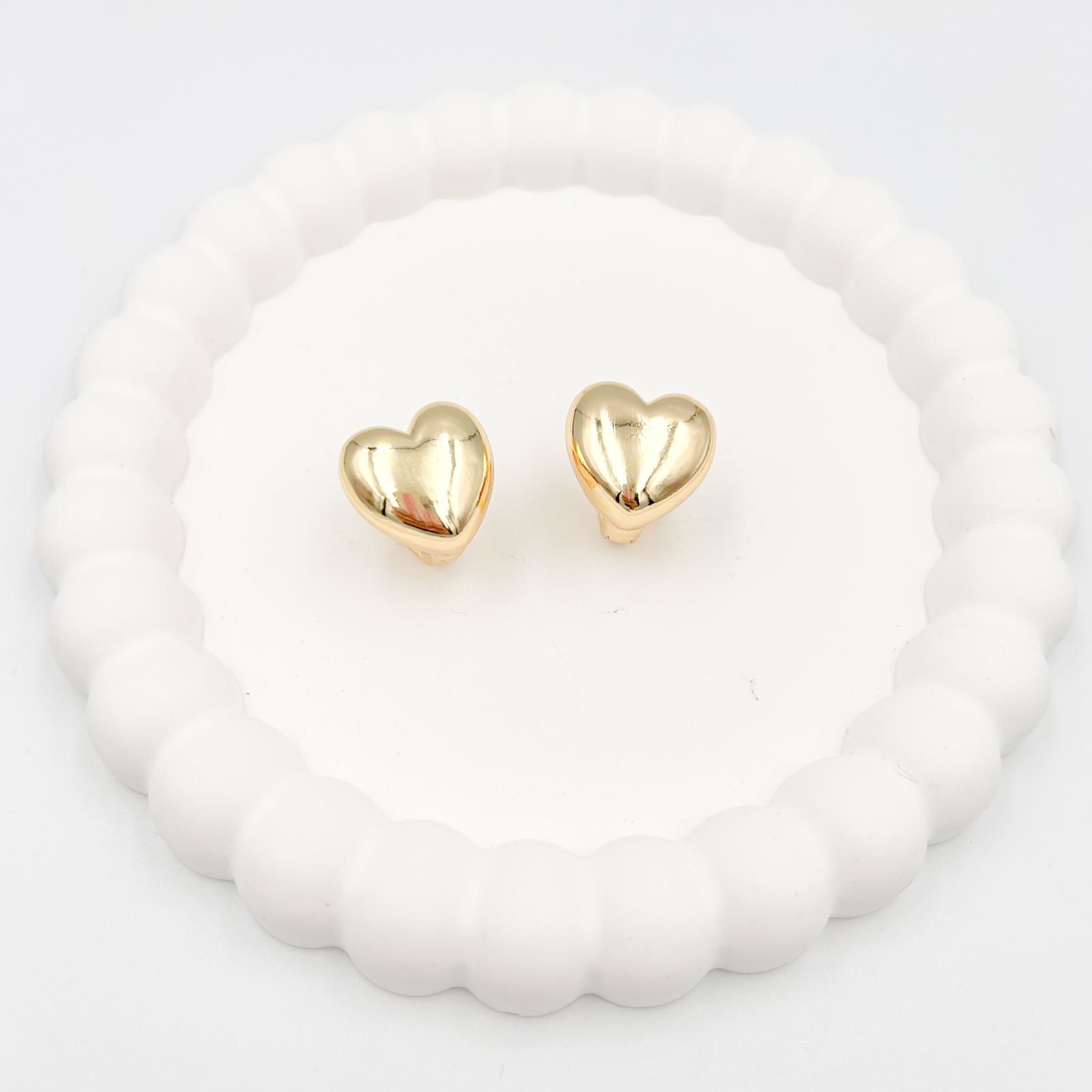 Özel Seri Plaka Kalp Küpe 1,5cm