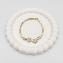 Özel Seri Zirkon Taşlı Çiçekli Bileklik 19cm