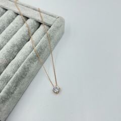 Vip Seri Zirkon 5ml Tek Taş Kolye 45cm