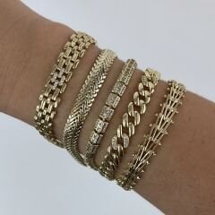 Vip Seri 14k Gold Balıksırtı Bileklik 20cm