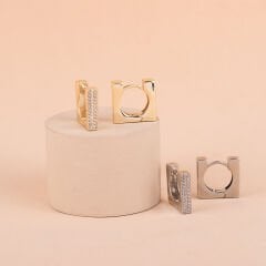 Özel Seri Köşeli  Taşlı Küpe