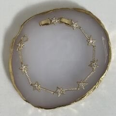 Vip Seri Zirkon Taşlı 14K Gold Yıldızlı Bileklik 19cm