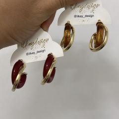 Özel Seri Gold Detaylı Halka Küpe 2,5cm