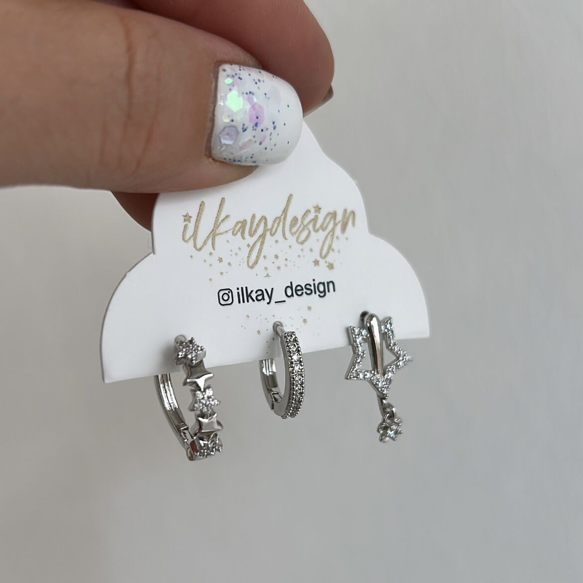 Vip Seri Taşlı Set Küpe Gümüş