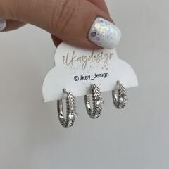 Vip Seri Oval Taşlı Gümüş Set Küpe