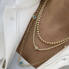 Özel Seri Kalpli Burgu Kolye 49cm