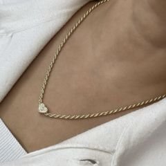 Özel Seri Kalpli Burgu Kolye 49cm