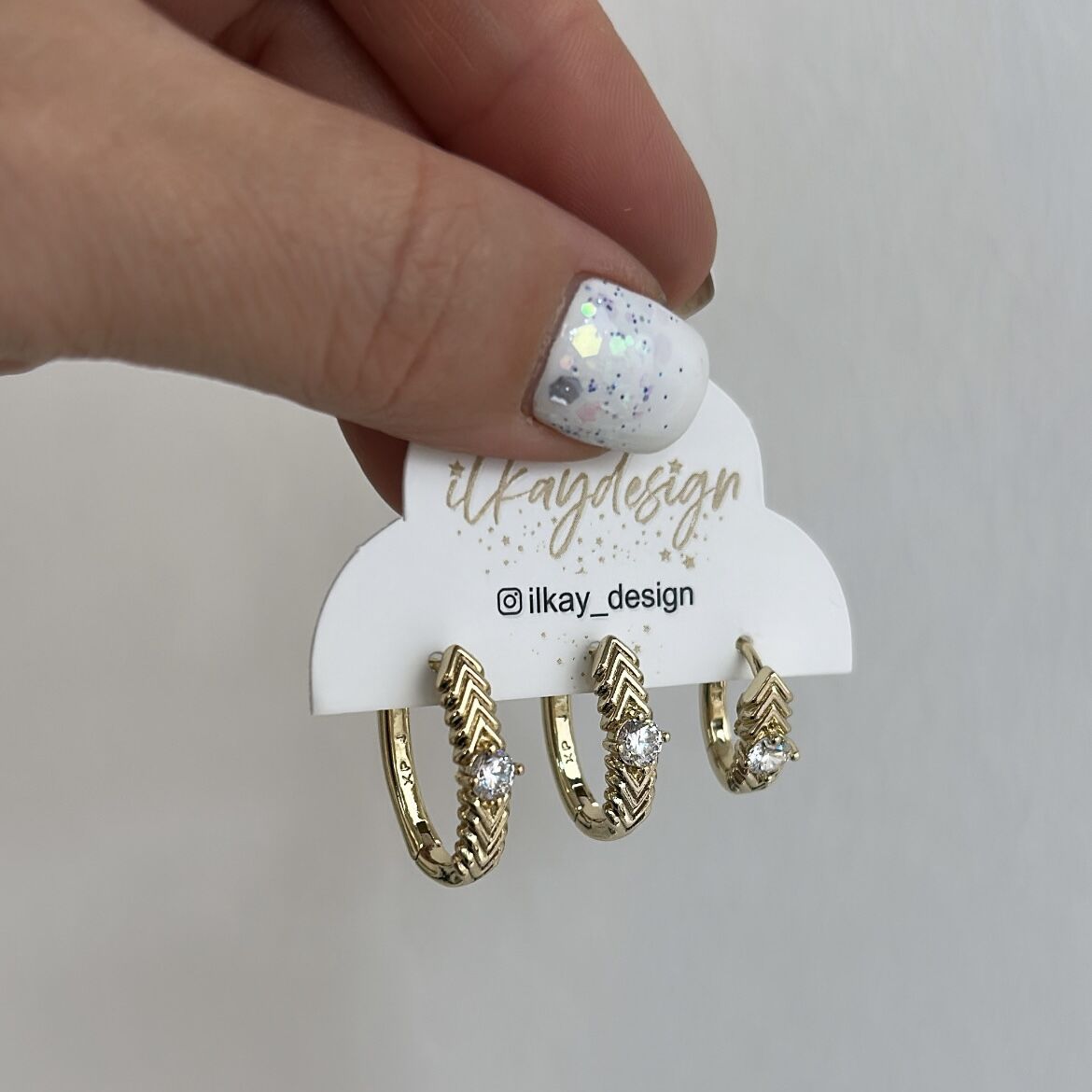Vip Seri Oval Taşlı Gold Set Küpe