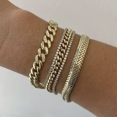 Vip Seri Taşlı Zincirli Bileklik 18cm