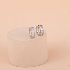 Vip Seri Zirkon Taşlı Halka Küpe 1,3 cm