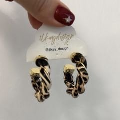 Özel Seri Burgulu Leopar Halka Küpe 3,5cm