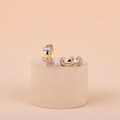 Özel Seri Zirkon Baget Taşlı Halka Küpe 1,5cm