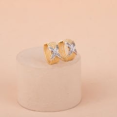 Özel Seri 2 Renkli Hasır Halka Küpe 1,5cm