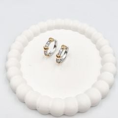 Özel Seri Taşlı Kalpli Halka Küpe 2cm