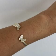 Özel Seri 14k Gold Taşlı Kelebekli Kelepçe 17cm