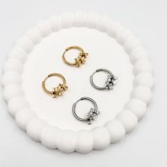 Çelik Yıldızlı Halka Küpe 2cm