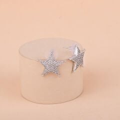 Özel Seri Zirkon Taşlı Yıldız Küpe 2cm