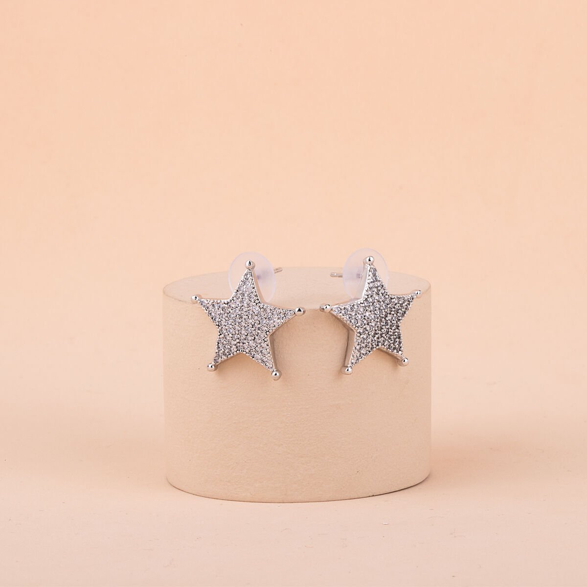 Özel Seri Zirkon Taşlı Yıldız Küpe 2cm